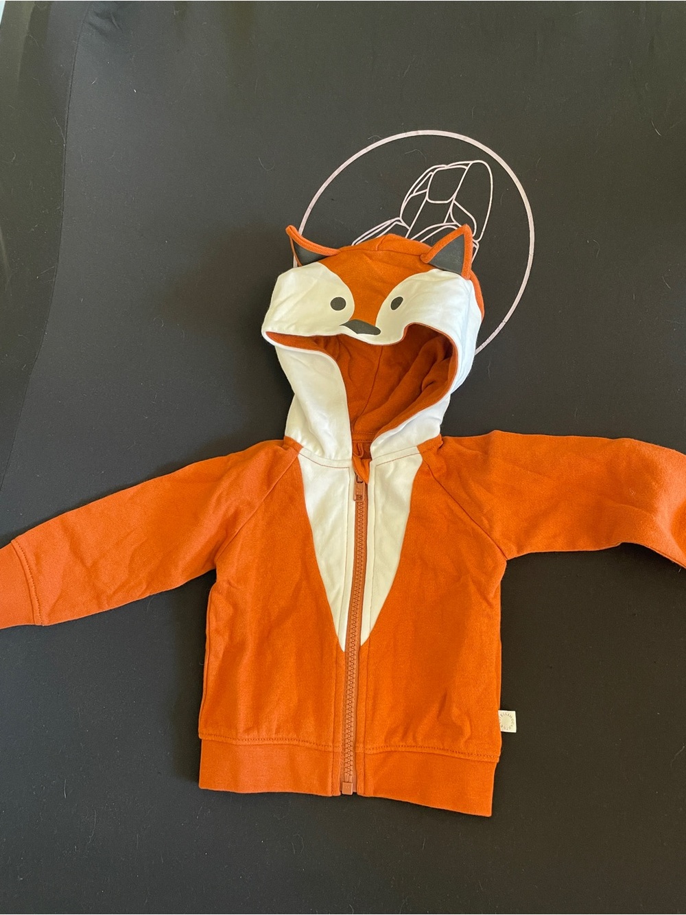 Stella McCartney Away Toddler Zip-Up Hoodie in Burnt Orange, baby 6Mth
